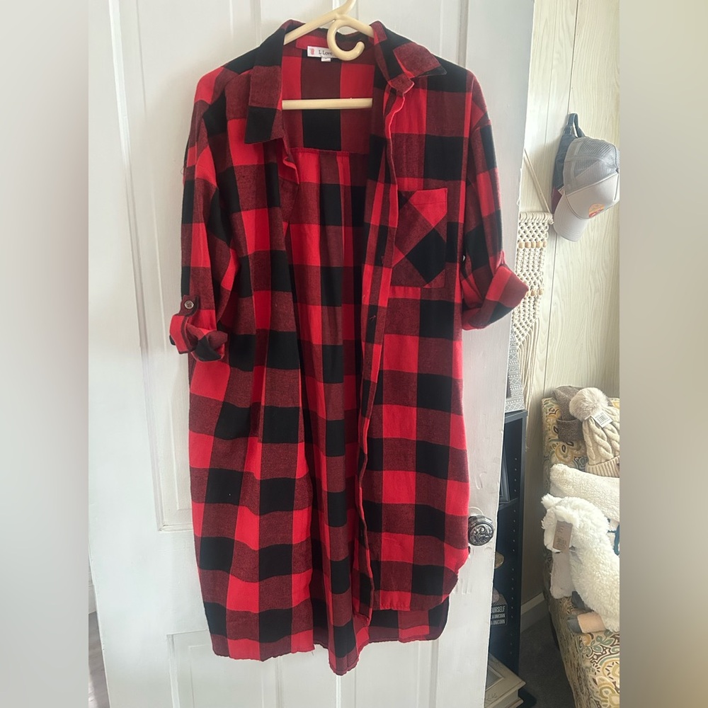 Love Red and Black Checkered Dress